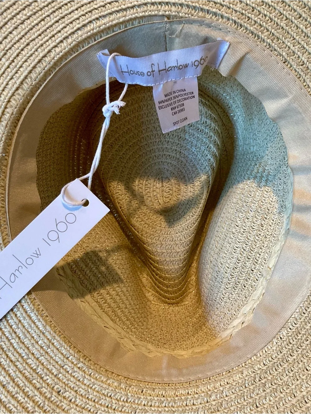 NWT House of Harlow 1960 Straw Sun Hat - Natural Tan